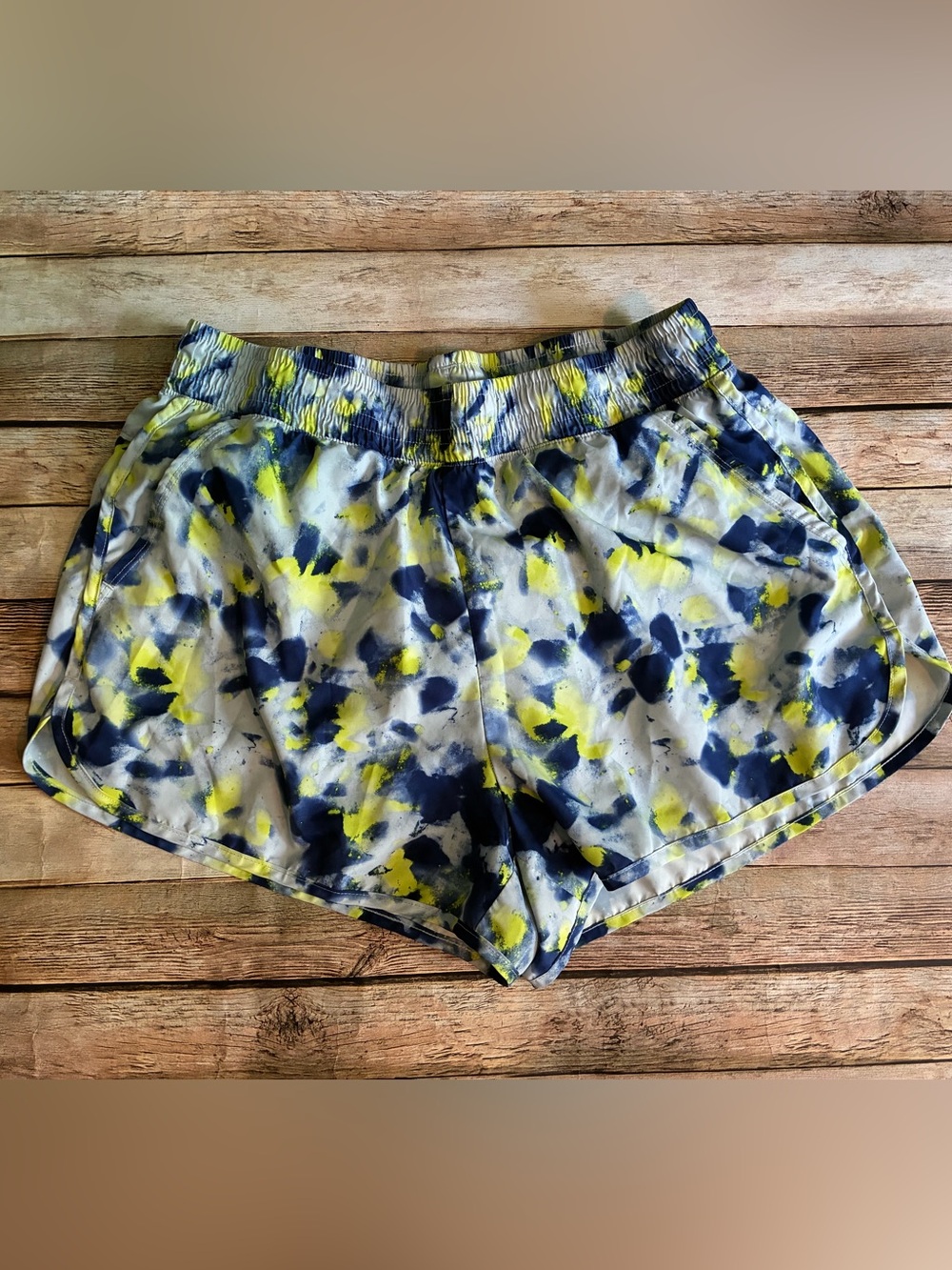Women’s navy and yellow and navy striped Athletic Shorts bundle large 12/14 - Picture 2 of 5